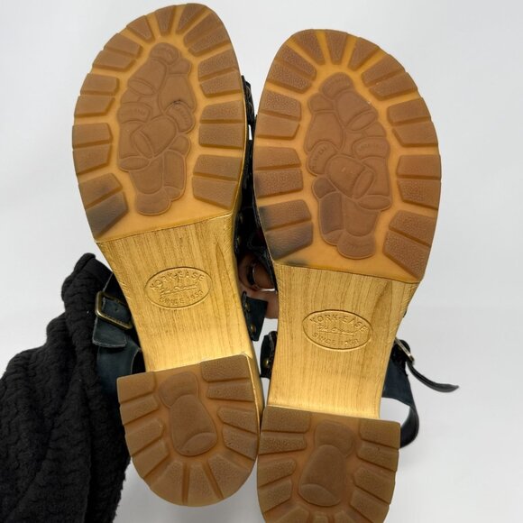 Kork-Ease Talia Sandal Sz 8M Blue Leather Strappy Studded Platform Punk Grunge - Picture 8 of 8